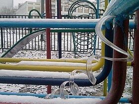 Unusual helical icicle, Moscow, Russia