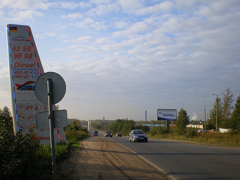 Файл:Kuzmolovo Road to Sankt-Peterburg.JPG