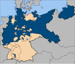 The Free State of Prussia (blue), within German at the time of the Weimar Republic