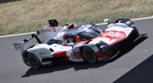 White-and red race car