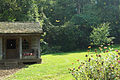 Small cabin overlooking the village garden in summer 2004.