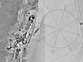 Image 8 Edwards Air Force Base Photo credit: NASA The world's largest compass rose, drawn on the desert floor at Edwards Air Force Base in California, United States. Painted on the dry lake near Dryden Flight Research Center, it is inclined to magnetic north and is used by pilots for calibrating heading indicators. More selected pictures