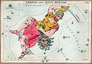 Perseus with Medusa's head, as depicted in Urania’s Mirror, a set of constellation cards published in London c. 1825.