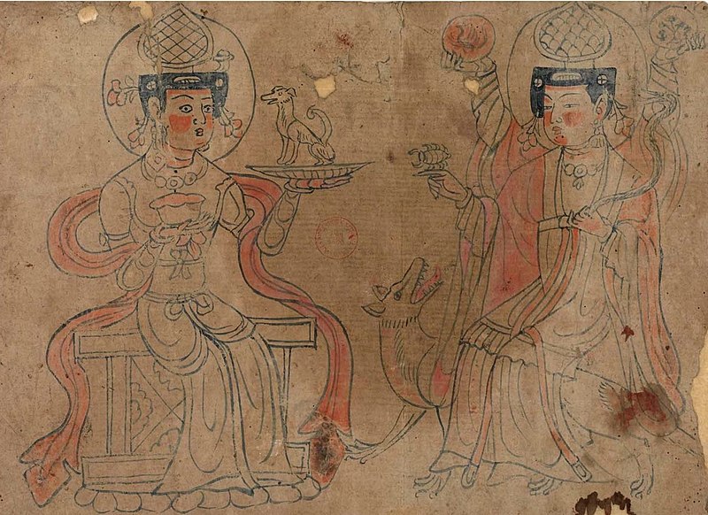 File:Sogdian-Zoroastrian Deities, Tunhwang.jpg