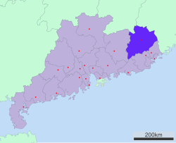 梅州市在广东省的地理位置