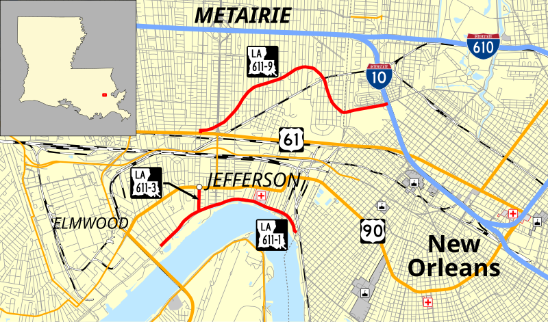 File:LA 611 map.svg