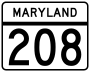 Maryland Route 208 marker