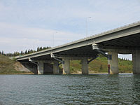 The Quesnell Bridge, built in 1968, carries Highway 2 over the North Saskatchewan River in central Edmonton