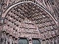 Archivolts surrounding a tympanum of the west façade Strasbourg Cathedral, France