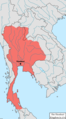 Taksin's domain in 1774