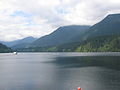 Capilano Lake, as seen from the top of the Cleveland Dam