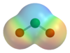 3D electric potential surface of the chlorine dioxide molecule