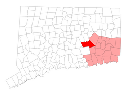 Location in New London County, Connecticut