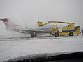 De-icing aircraft at Zagreb