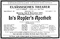 Poster for a 1907 performance of a Stoskopf play