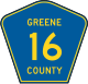 Standard Greene County Route 16 sign