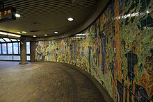 Glazed ceramic tile mural by Malou Flato for Stony Brook, Boston MA for the MBTA