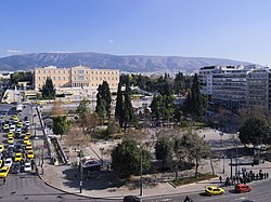 View of Syntagma Square from atop the Pallis Mansion