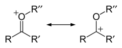 Carbonyl-oxonium-resonance