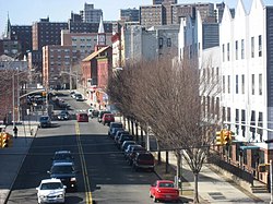 Looking west across St Ann's Avenue and along East 156th Street