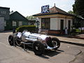 The Napier-Railton at Brooklands, in between test runs.