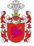 Aksak III variation, could be also a variation of the Przyjaciel coat of arms according to Znamierowski[3]