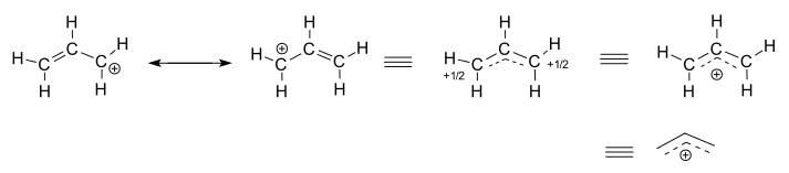 Delocalization allyl cation