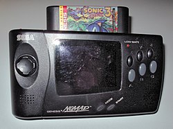 装载了游戏卡带音速小子3（Sonic the Hedgehog 3） 的Sega Nomad