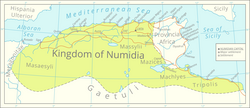 Map of Numidia after the Punic wars.