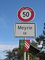 A sign on the edge of Meyrin