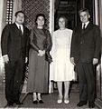 Image 44Norodom Sihanouk and his wife with Nicolae Ceauşescu and his wife Elena Ceauşescu, 1974 (from History of Cambodia)