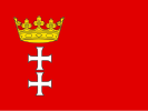 Flag of Gdańsk, Poland (Greek crosses)