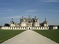 From the rear of the château, the partially developed rear towers are visible.