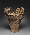 'Flame-style' vessel, Neolithic Jōmon period; c. 2750 BCE; earthenware with carved and applied decoration; height: 61 cm, diameter: 55.8 cm