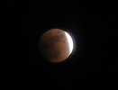 Eclipse observed from Victoria, British Columbia at 02:49 UTC. Lunar north is near top-left.