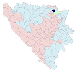 Location of Pelagićevo within Bosnia and Herzegovina