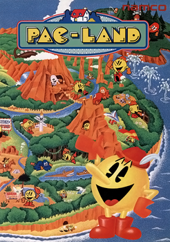 Japanese arcade flyer of Pac-Land.