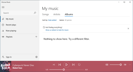 File:Groove Music screenshot.png