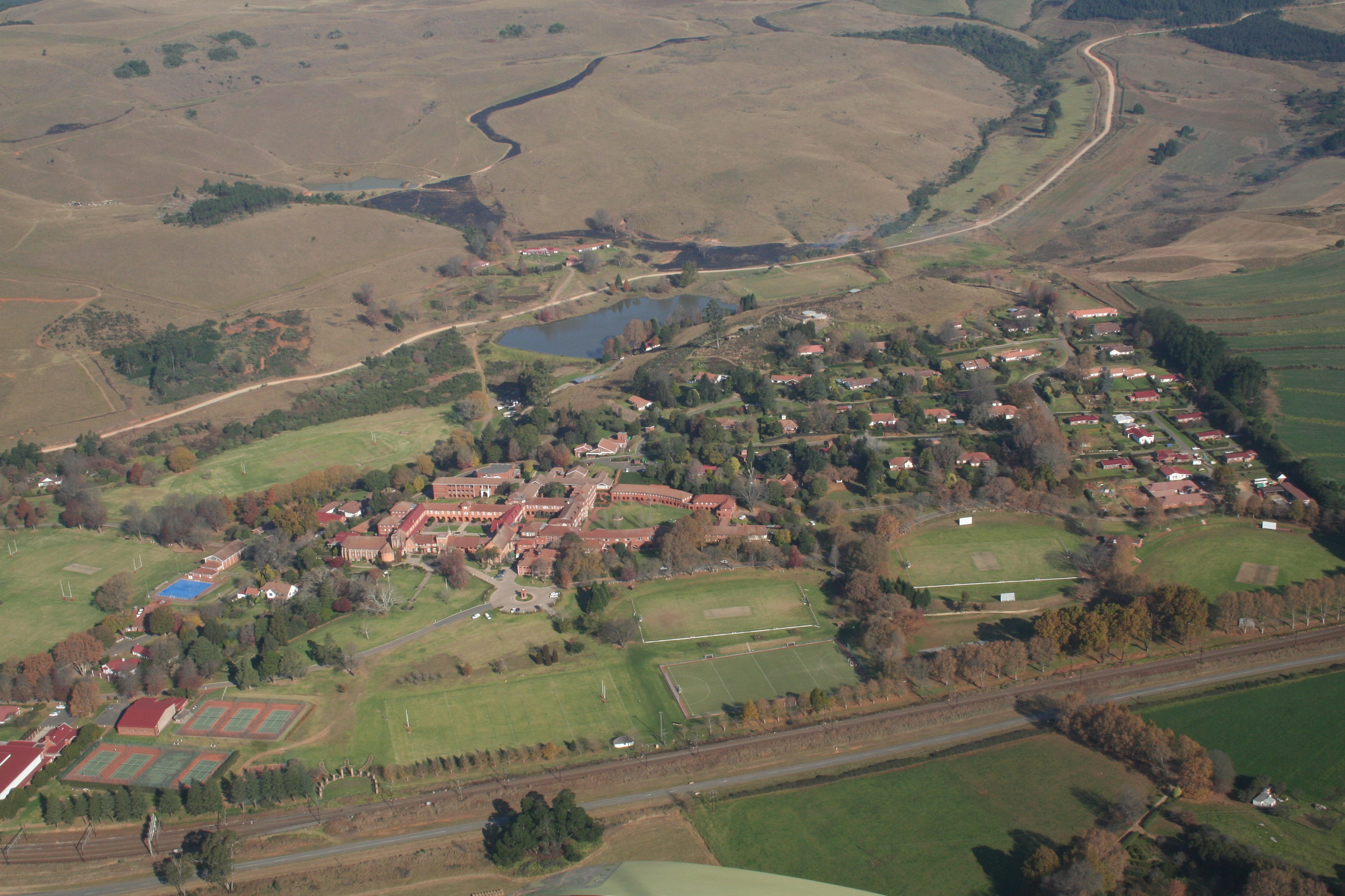 Aerial view of Michaelhouse, June 2009