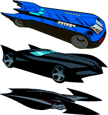 File:Batmobiles (DC Animated Universe).png