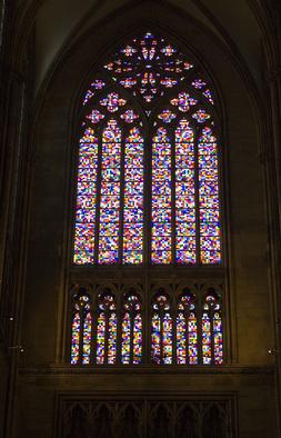 Modern stained glass window by Gerhard Richter