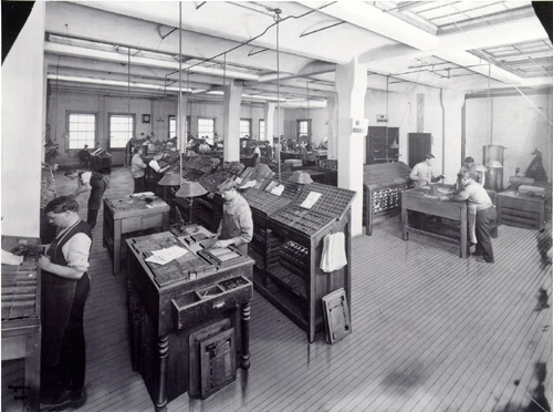 File:Street & Smith composing room circa 1900.jpg