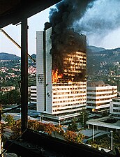 Executive Council Building in flames May 1992