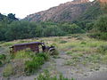 Burned Dodge ambulance at Malibu Creek State Park.