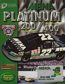 The 1998 MBNA Platinum 400 program cover.