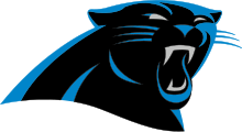 A stylized version of a Panther head, mainly colored black but with blue featured along the sides of the logo.