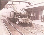 Locomotive at Gobowen station, circa 1956