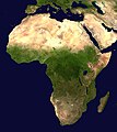 Satelit view of Africa, displaying vegetal occupations