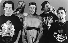 Promo shot from Epitaph Records circa 1994. From left: Barry Ward, Dave Raun, Jason Sears, Chris Rest, Joe Raposo.