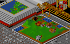 Populous on the Amiga (screenshot)